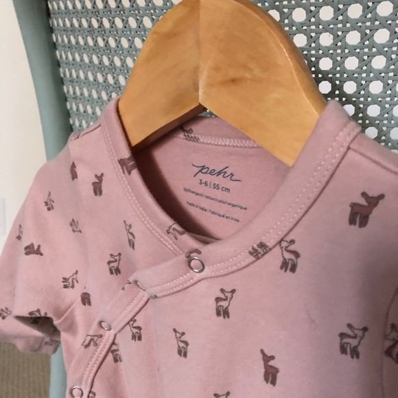 PEHR onesie! Pink with little deer motif! Size 3-6 Months. Snap buttons! - Picture 2 of 3